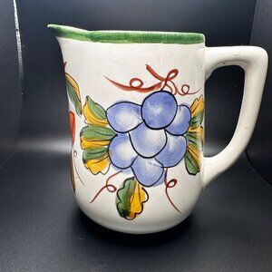 Ceramic Jug 5" tall, handpainted fruit designs